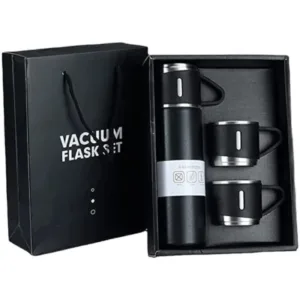 3 Cup 500ML Double-Layer Stainless Steel Vacuum Flask Set | Hot & Cold | Travel Thermos