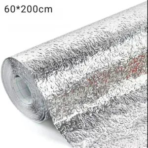 Silver Foil | Marble Sheet Sticker 60x200cm | Waterproof Self-Adhesive PVC Wallpaper for Furniture Walls